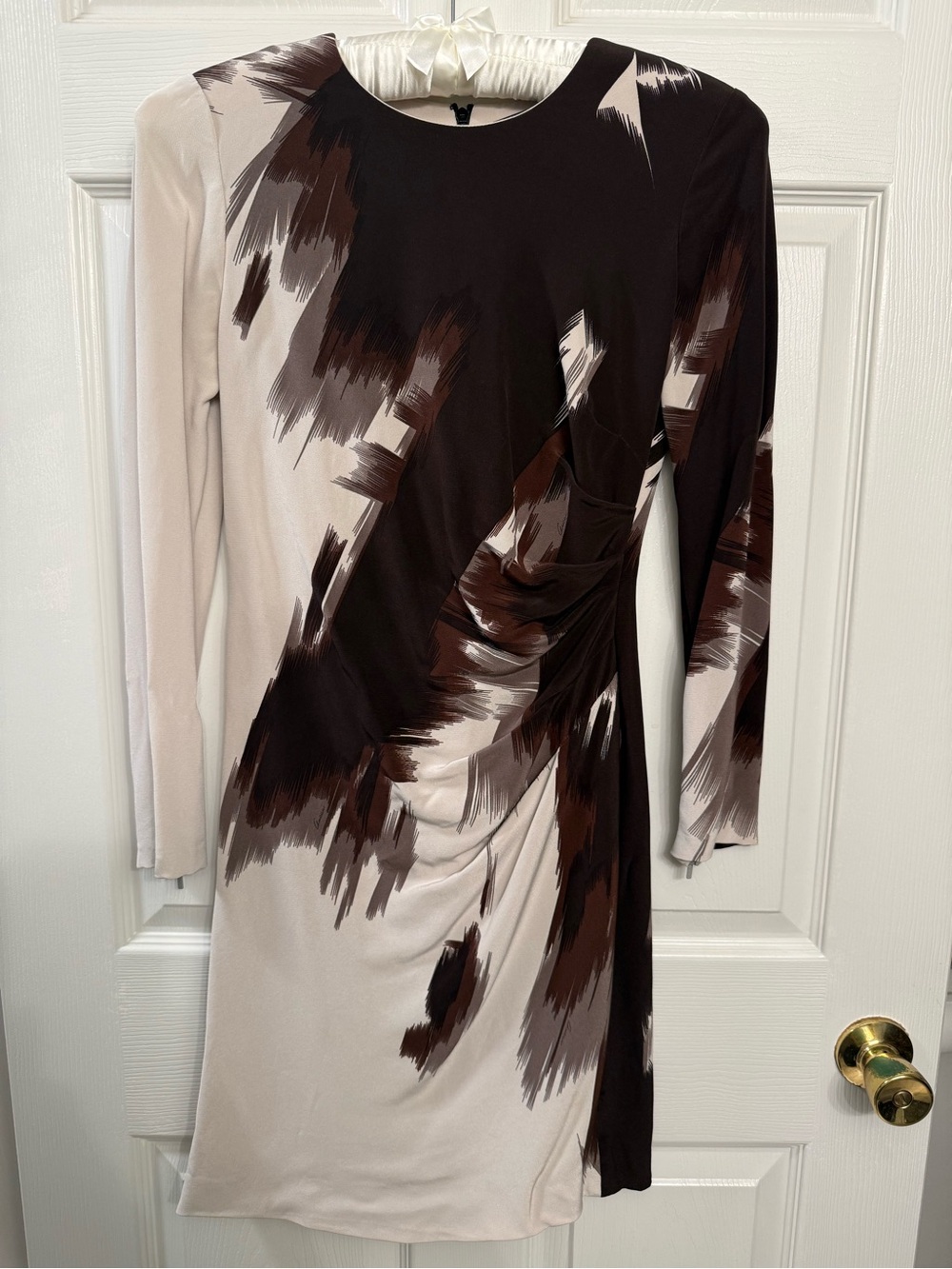 Gucci Silk Long Sleeve Brushstroke Dress